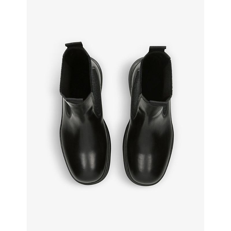 Shop Burberry Gabriel Leather Chelsea Boots In Black