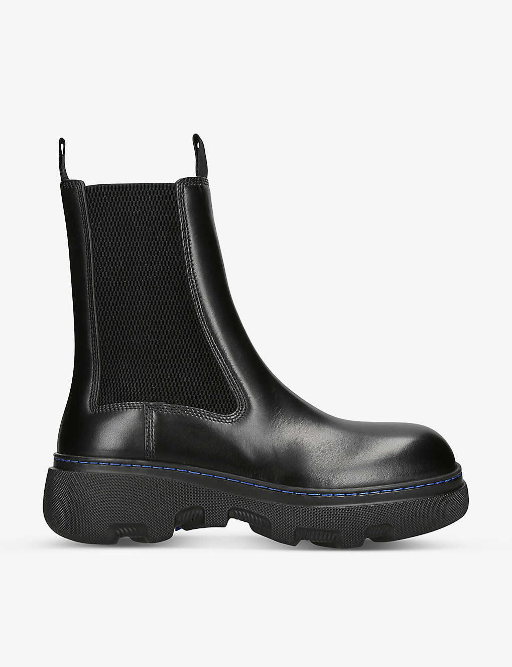 Shop Burberry Gabriel Leather Chelsea Boots In Black