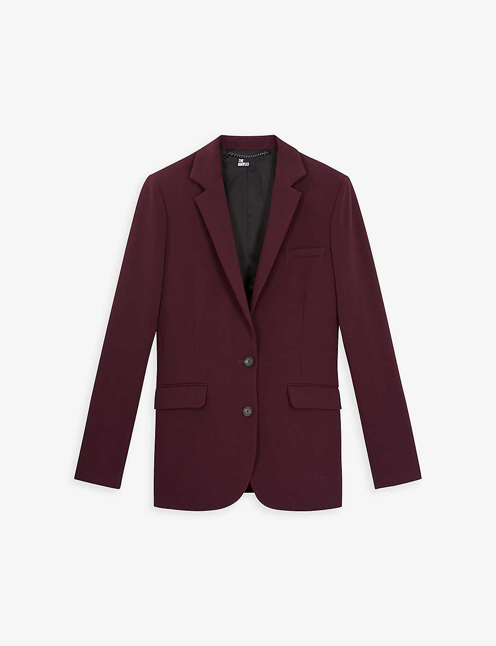 THE KOOPLES THE KOOPLES WOMENS BURGUNDY NOTCHED-LAPEL SINGLE-BREASTED STRETCH-WOVEN BLAZER