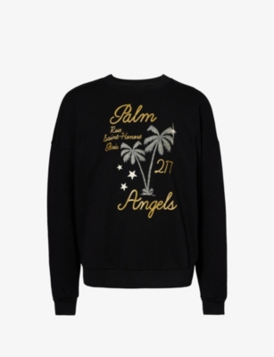 PALM ANGELS: t-shirt with spray logo - Black  Palm Angels t-shirt  PMAA001S21JER024 online at