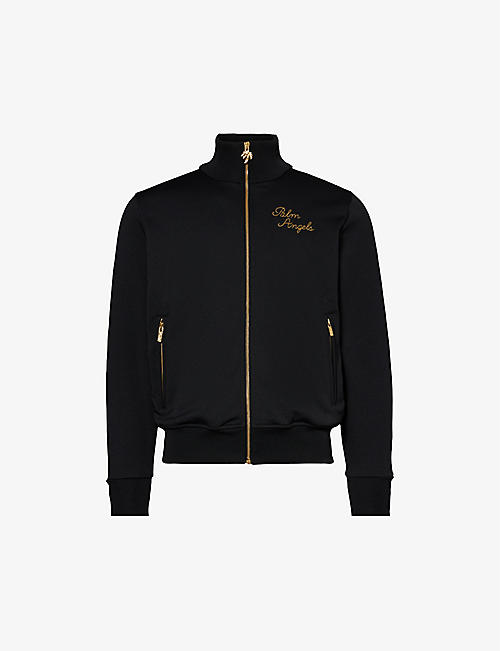 PALM ANGELS: Paris brand-embroidered regular-fit woven jacket