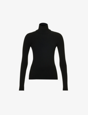 Shop Canada Goose Women's Black Georgian Turtleneck Wool Jumper