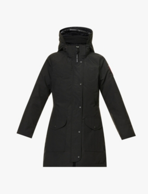 Shop Canada Goose Women's Black Trillium Hooded Woven Parka Jacket
