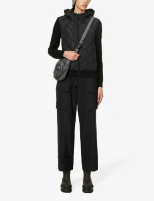 Canada Goose 'hybridge' Quilted Knit Hoody In Black
