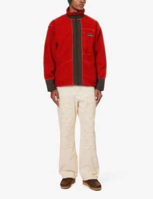 Shop Billionaire Boys Club Men's Red Technical Brand-embroidered Regular-fit Fleece-jacket