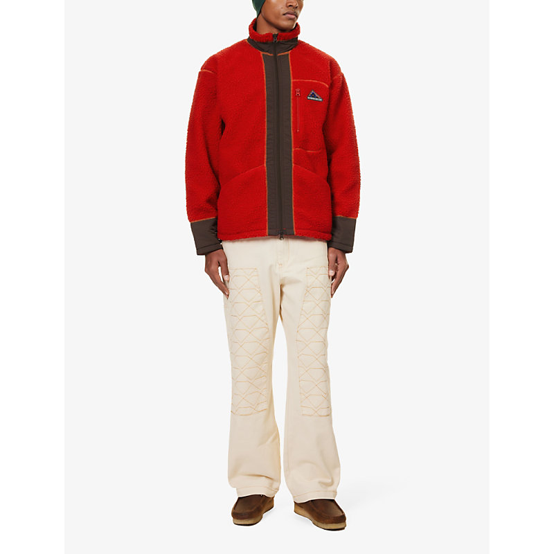 Shop Billionaire Boys Club Men's Red Technical Brand-embroidered Regular-fit Fleece-jacket