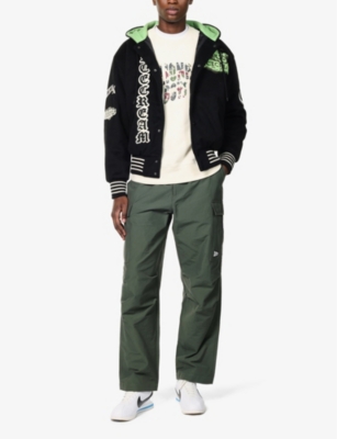 Shop Billionaire Boys Club Arch Relaxed-fit Straight-leg Cotton-blend Cargo Trousers In Green