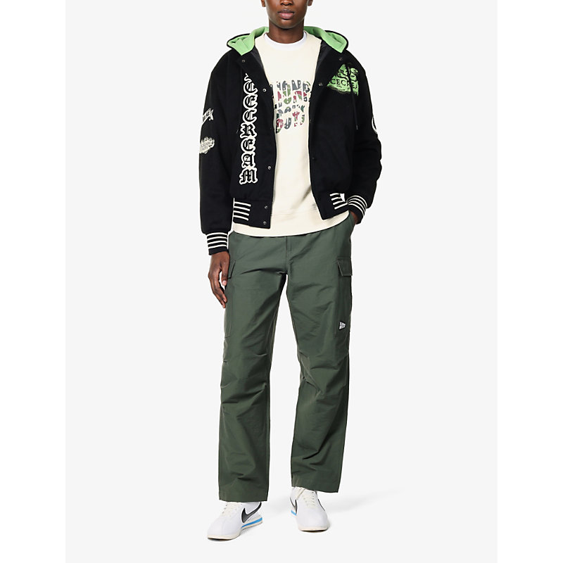 Shop Billionaire Boys Club Arch Relaxed-fit Straight-leg Cotton-blend Cargo Trousers In Green