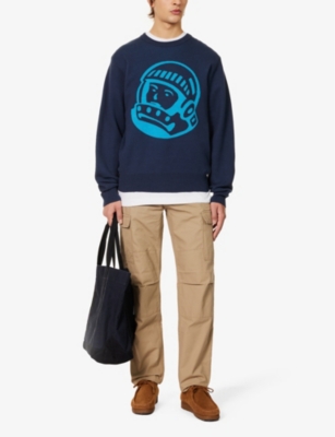 Billionaire Boys Club Mens Navy Astro Crewneck Cotton And Wool-blend Jumper In Navy
