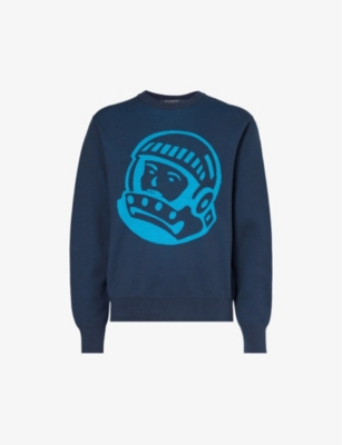 Billionaire Boys Club Mens Navy Astro Crewneck Cotton And Wool-blend Jumper In Navy