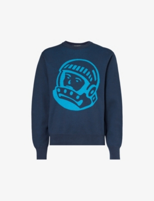 Shop Billionaire Boys Club Men's Vy Astro Crewneck Cotton And Wool-blend Jumper In Navy