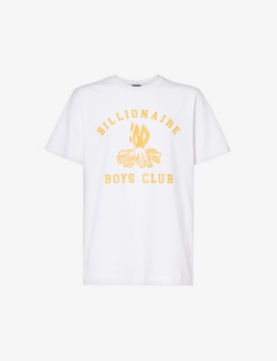 Shop Billionaire Boys Club Men's White Campfire Graphic-print Cotton-jersey T-shirt