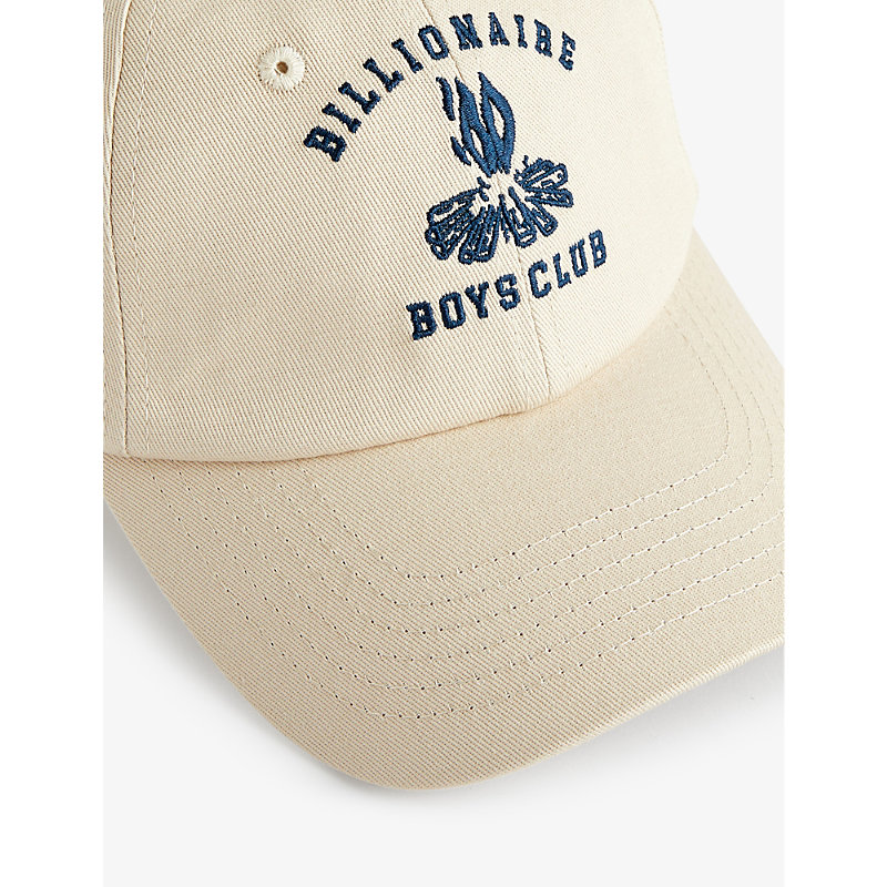 Shop Billionaire Boys Club Campfire Brand-embroidered Cotton-twill Cap In Cream