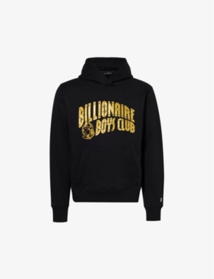 Billionaire Boys Club Mens Black Gold Glitter Arch Logo-print Cotton-jersey Hoody