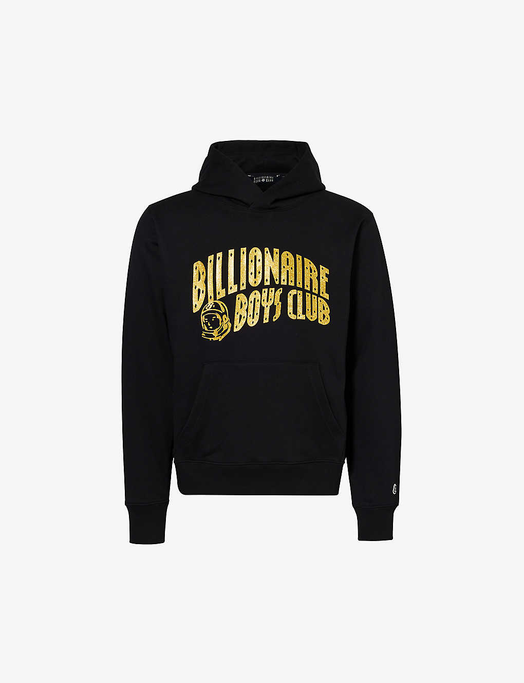 Billionaire Boys Club Mens Black Gold Glitter Arch Logo-print Cotton-jersey Hoody