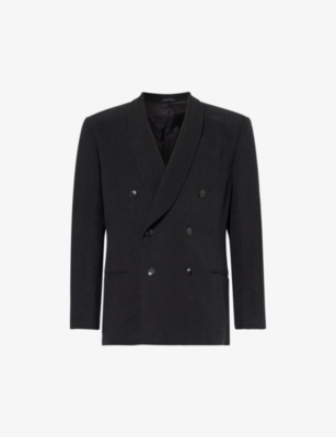 GIORGIO ARMANI - Double-breasted notched-lapel regular-fit woven blazer ...