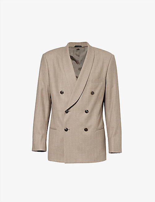 GIORGIO ARMANI: Double-breasted notched-lapel regular-fit woven blazer