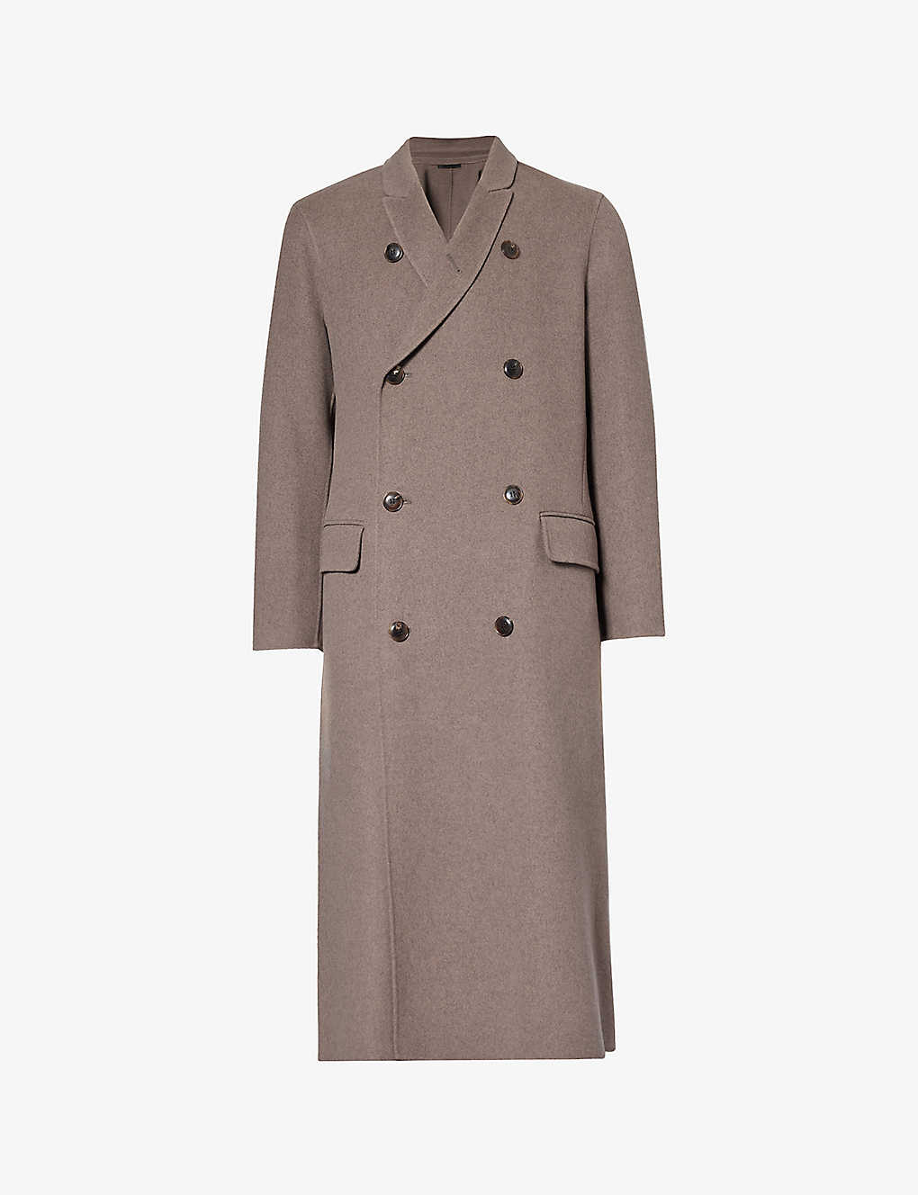 Giorgio Armani Mens Falcon Double-breasted Notched-lapel Regular-fit Cashmere Coat In Grey