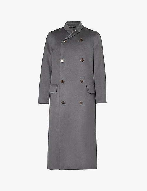 GIORGIO ARMANI: Double-breasted notched-lapel regular-fit cashmere coat