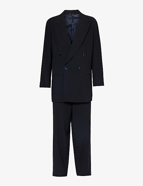 GIORGIO ARMANI: Double-breasted regular-fit wool suit
