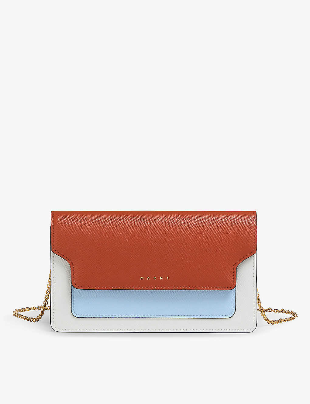 Marni Womens Tabasco Logo-embossed Leather Wallet-on-chain