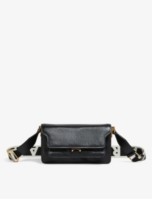 Marni Womens Black Trunk Leather Shoulder Bag