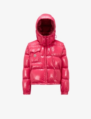 Shop Moncler Women's Pink Karakorum Quilted Shell Jacket In 541