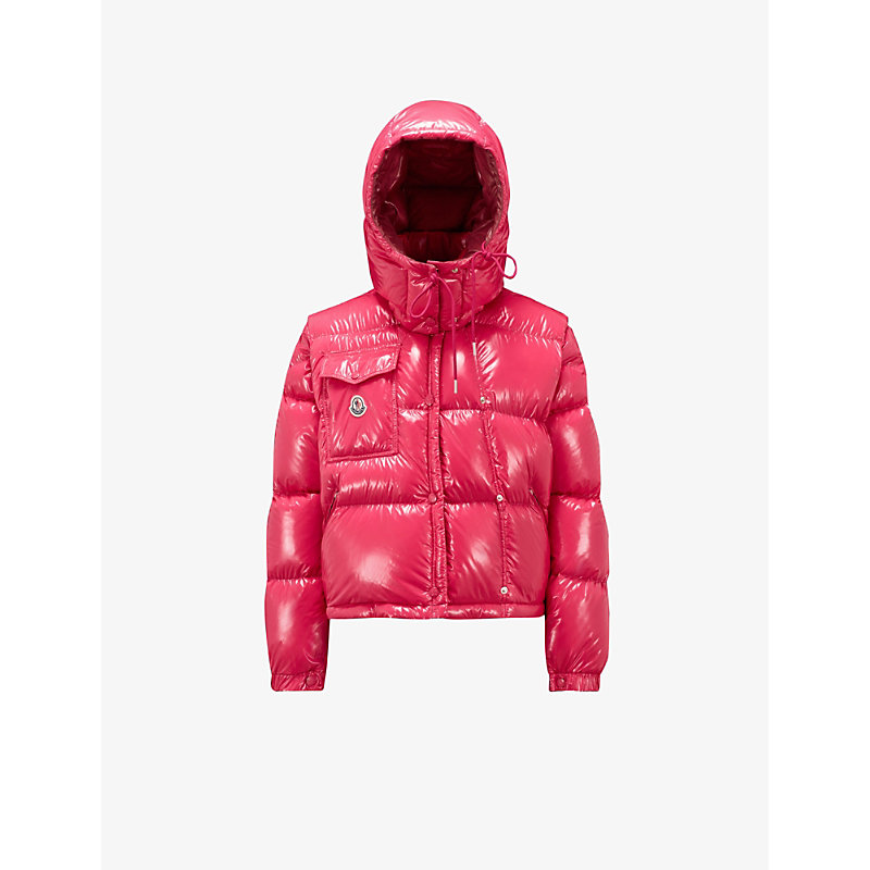 Shop Moncler Womens Red Karakorum Quilted Shell Jacket In 541
