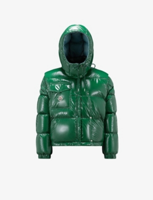 Moncler Karakorum Convertible Hooded Quilted Glossed-shell Down Jacket In 854