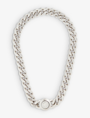 VERSACE - Medusa-embellished silver-tone chain necklace