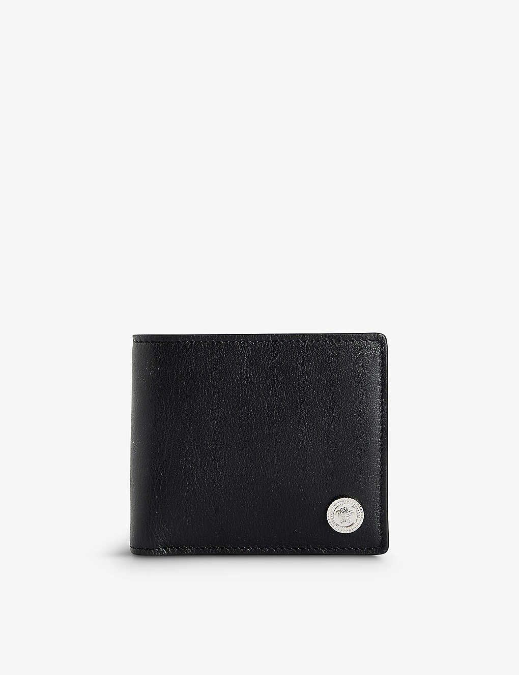Versace Black Palladium Medusa Brand-plaque Leather Wallet