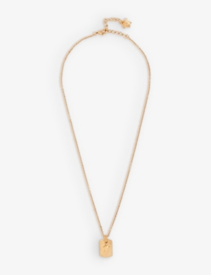 VERSACE: Medusa-embellished gold-tone pendant necklace
