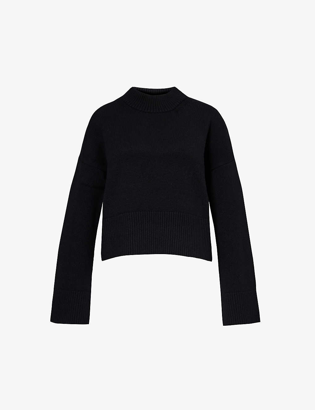 Canada Goose High-neck Brand-appliqué Cashmere-blend Knitted Jumper In Black