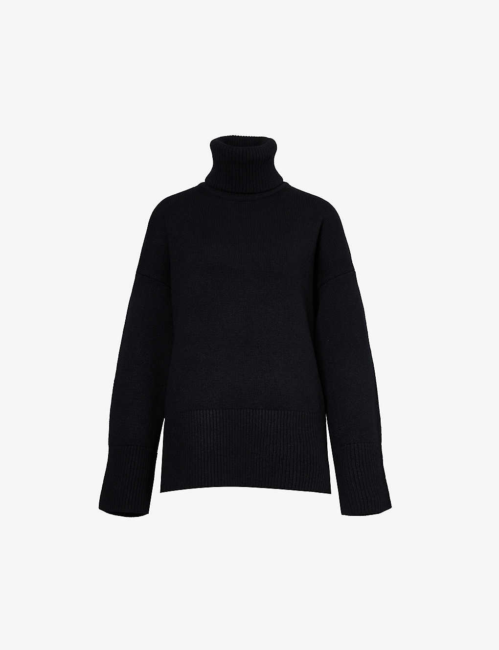 Canada Goose Turtleneck Brand-appliqué Cashmere-blend Knitted Jumper In Black
