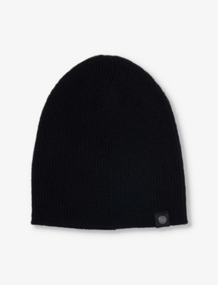 CANADA GOOSE: Branded-patch ribbed wool and cashmere-blend beanie