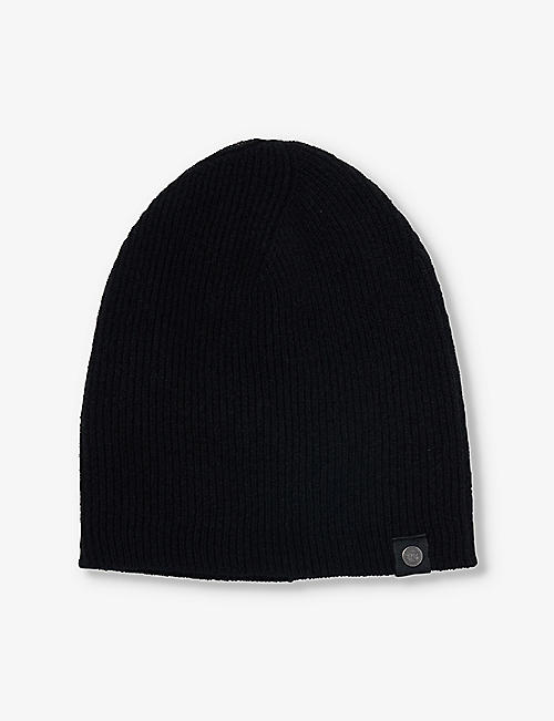 CANADA GOOSE: Branded-patch ribbed wool and cashmere-blend beanie