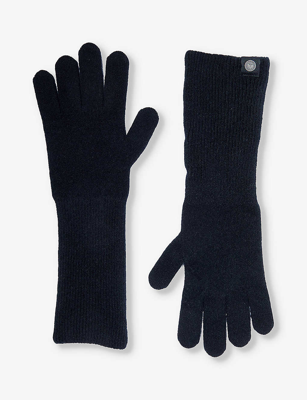 Canada Goose Womens Black Brand-patch Cashmere-blend Gloves
