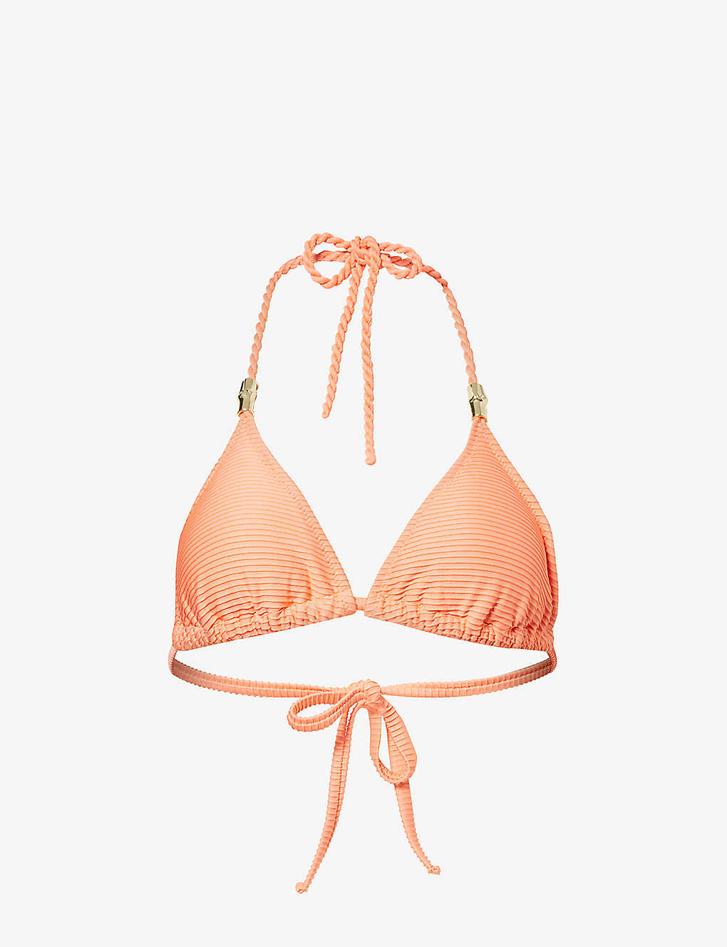 Heidi Klein Womens Crl Tortola Halterneck Stretch-recycled Polyamide Bikini Top In Orange