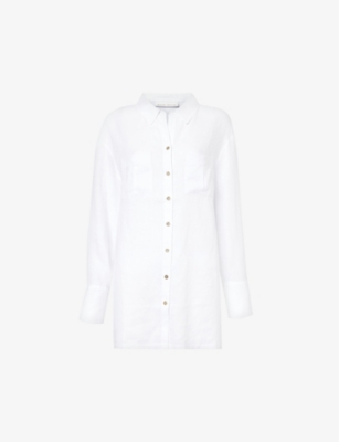 Heidi Klein Bay Patch-pocket Linen Shirt In Wht