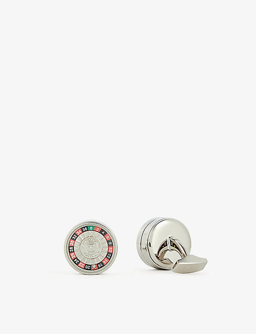 TATEOSSIAN: Roulette palladium-plated metal ands stainless-steel cufflinks