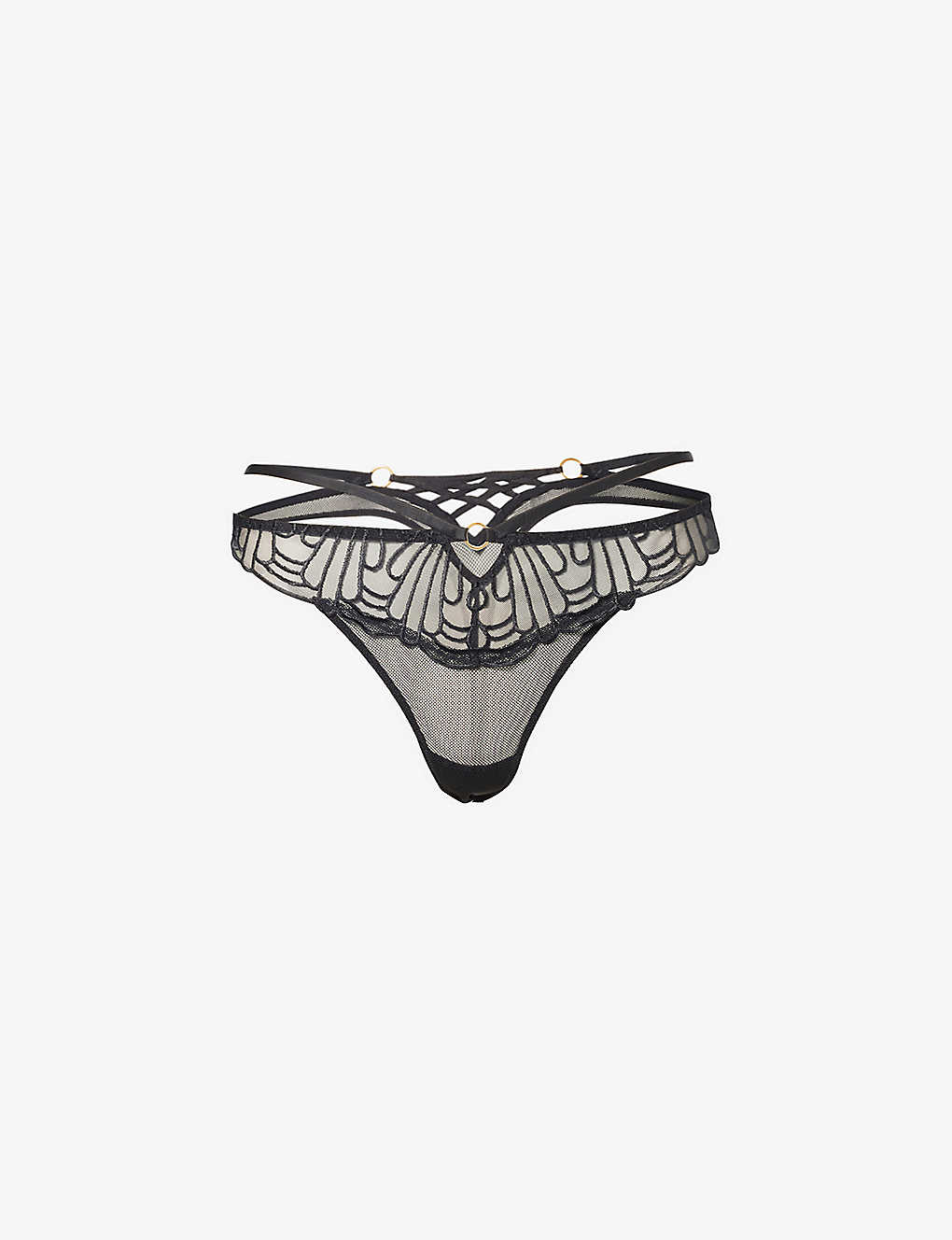 Aubade L'indomptable Sheer Stretch-lace Thong In After Dark
