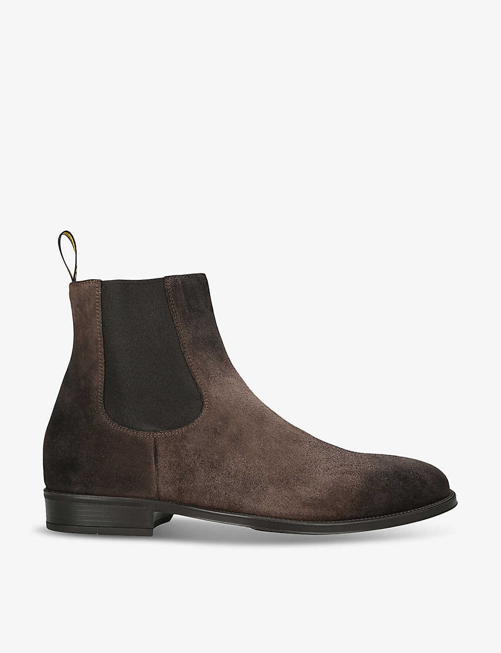 Doucal's Doucals Mens Dark Brown Flex Pull-tab Suede Chelsea Boots