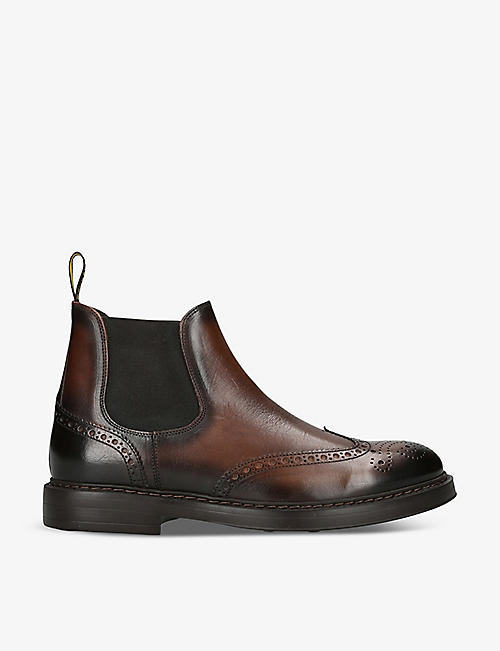 DOUCALS: Dovetail leather ankle Chelsea boots