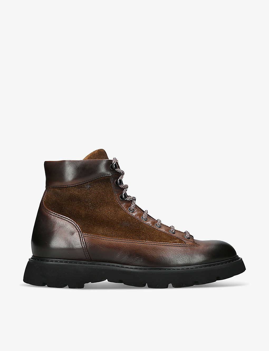 Doucal's Doucals Mens Brown Zipped Leather And Suede Boots