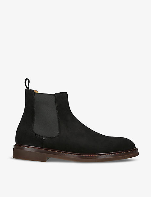 BRUNELLO CUCINELLI: Chunky-sole pull-tab suede Chelsea boots