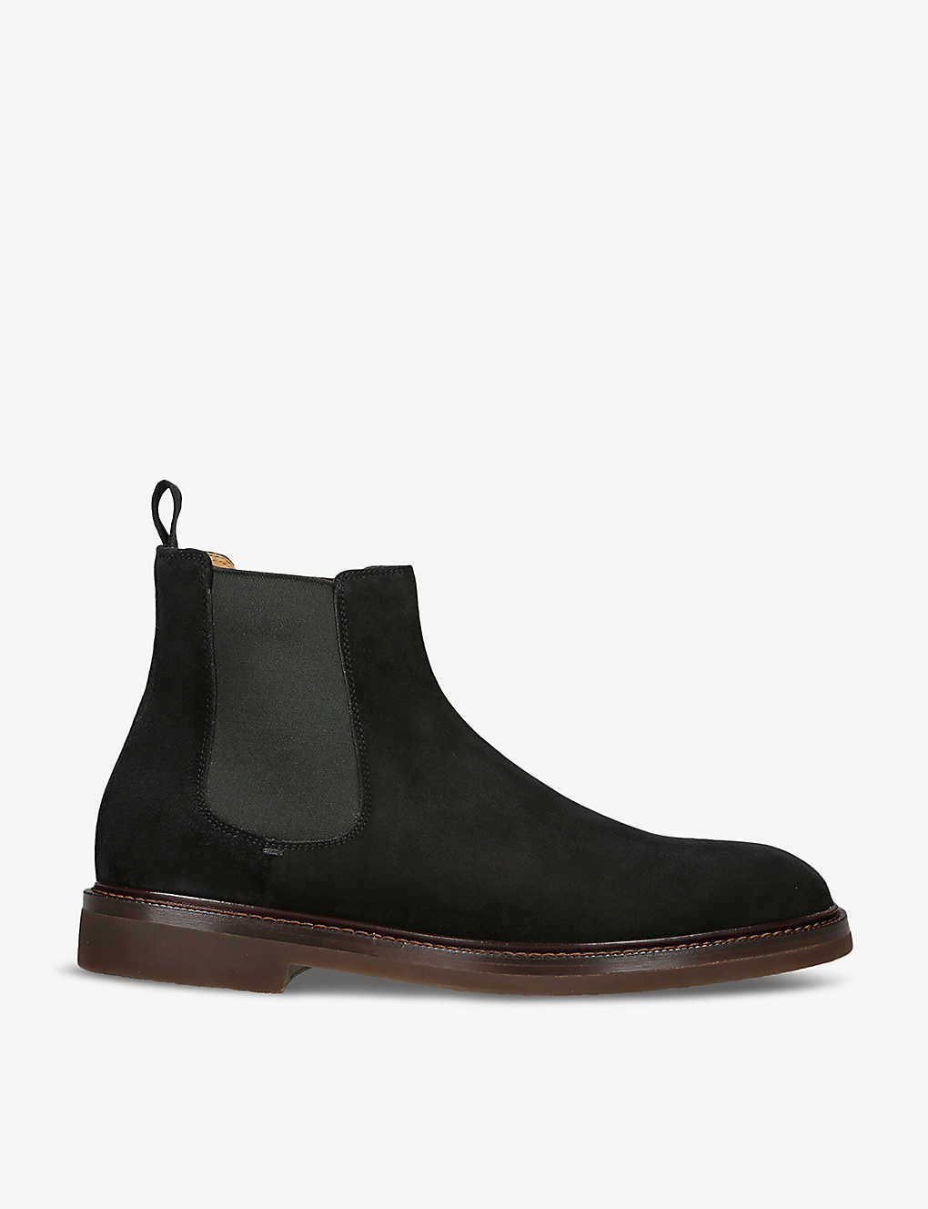 Shop Brunello Cucinelli Mens Black Chunky-sole Pull-tab Suede Chelsea Boots