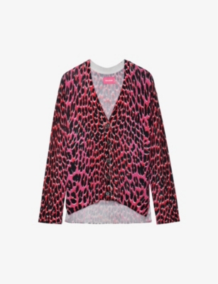 Zadig & Voltaire Mirka Leopard-print Cardigan In Rubber