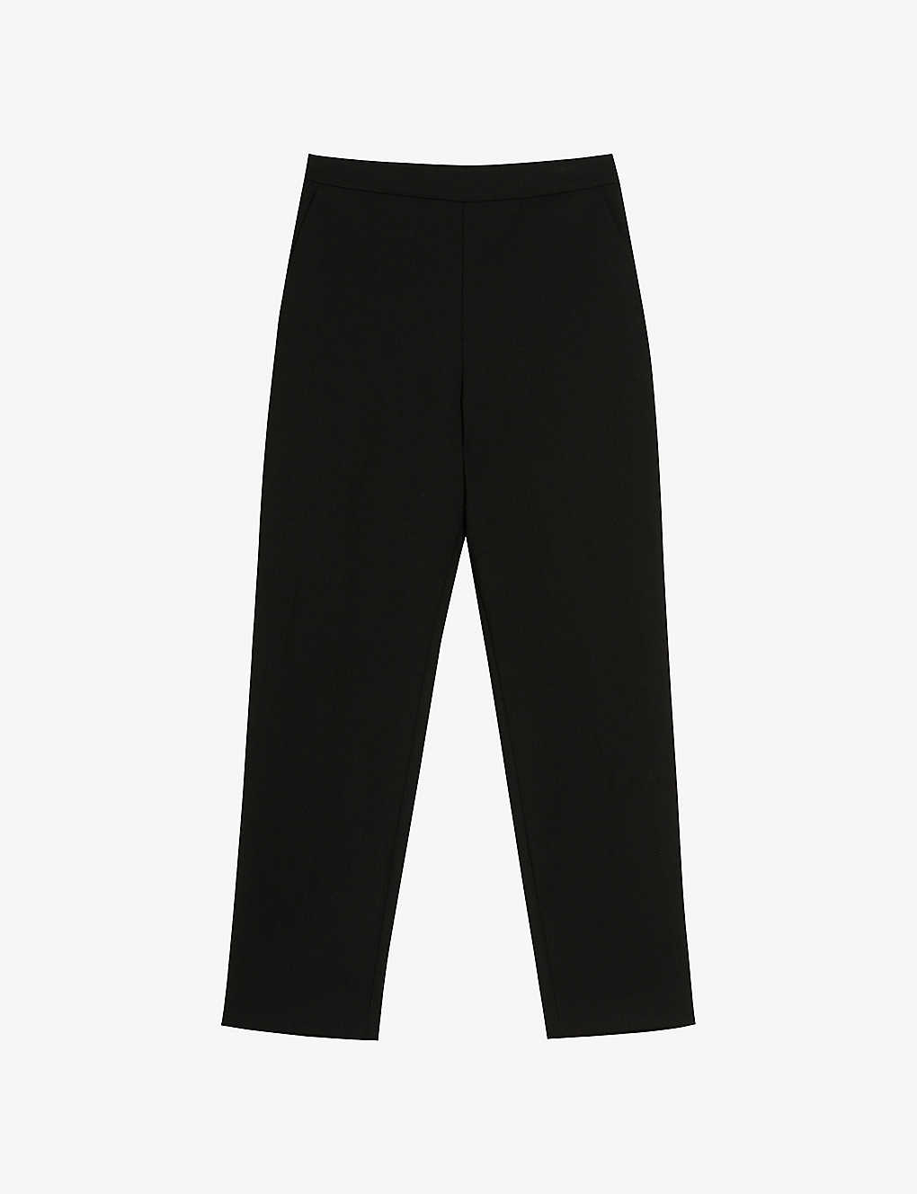 Ted Baker Womens Black Devana Tapered-leg High-rise Cropped Stretch-woven Trousers