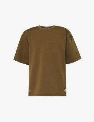 The North Face Mens Sepia Brown X Undercover Soukuu Brand-patch Woven T-shirt