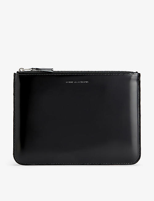 COMME DES GARCONS: Brand-embossed rectangular leather pouch